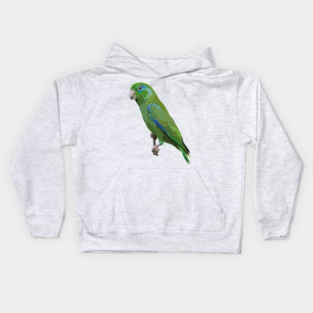 Spectacled Parrot Kids Hoodie by obscurite